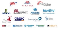 a group of insurance logos on a white background